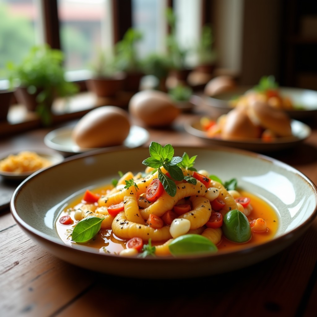 Ensalada templada de lentejas caviar con calabacín y huevo poché, lista para servir, receta saludable y fácil de preparar