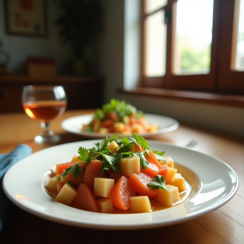 Ensalada templada de lentejas y salmón ahumado con vinagreta de eneldo y alcaparras, lista en 25 minutos