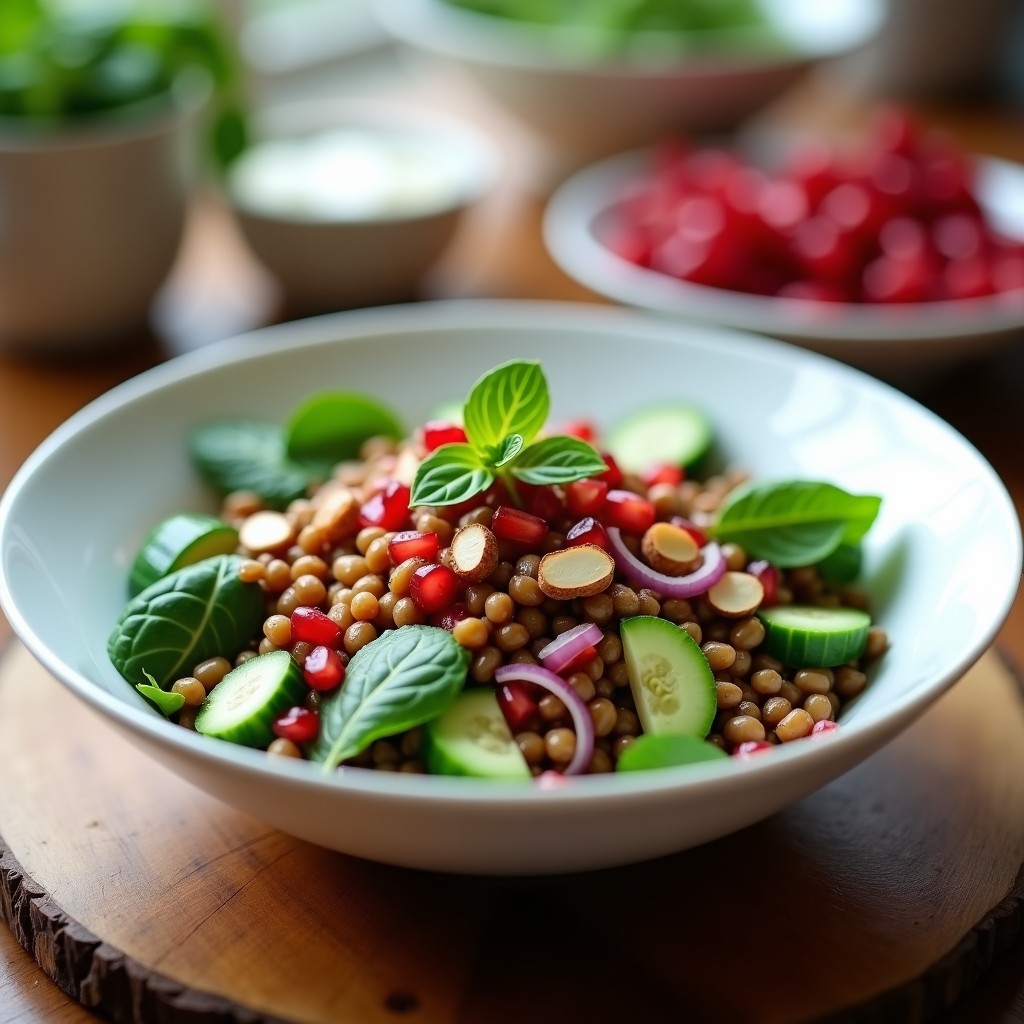 Ensalada de Lentillas con Granados y Vinagreta de Granada: Receta Vegana Alta en Antioxidantes