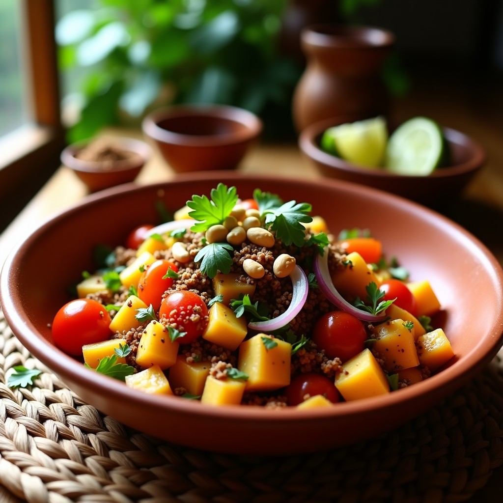 Ensalada Morro Quimbaya con Café Colombiano: Receta Única y Energizante en 15 Minutos