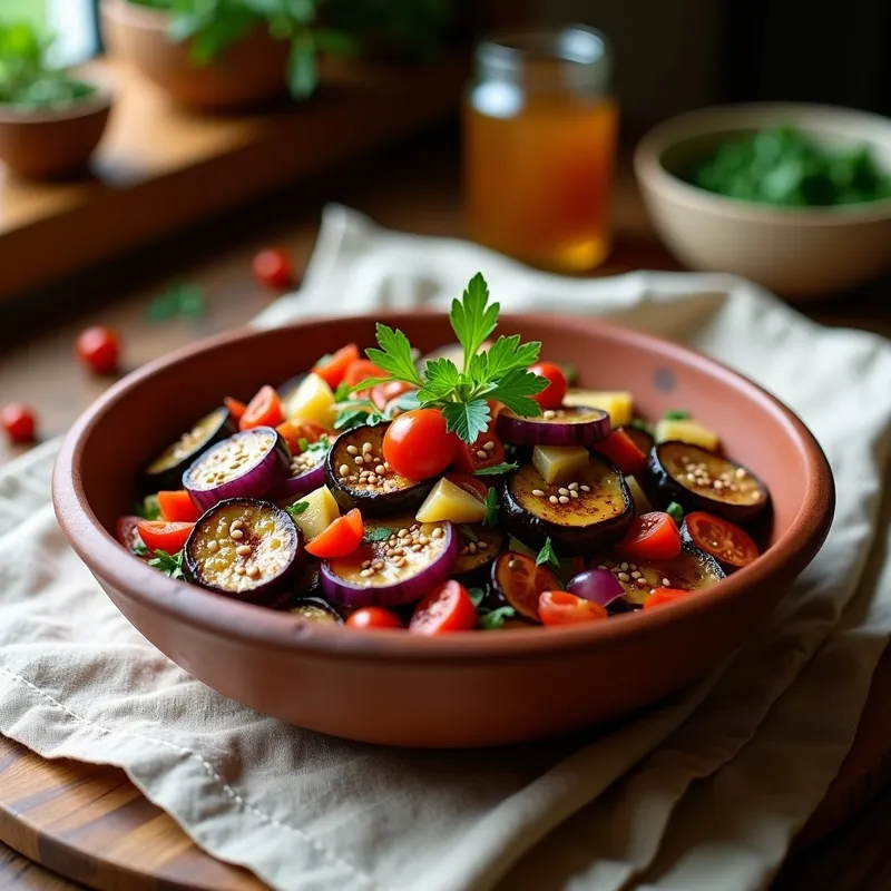 Ensalada Moruna con Berenjena Ahumada: Receta en Olla Express con Sabor Norteafricano