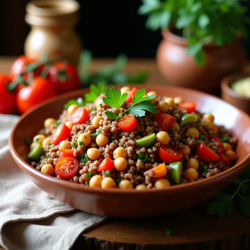 Ensalada Moruna de Legumbres y Trigo: Receta Tradicional Alta en Proteína