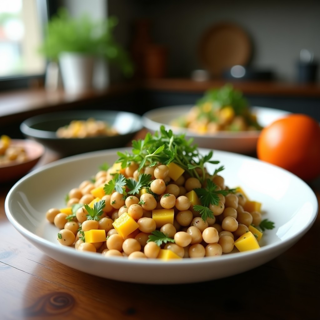 Ensalada Templada de Boniato y Garbanzos Especiados con Aguacate y Vinagreta Cremosa de Tahini: Receta Saludable y Saciente en 30 Minutos