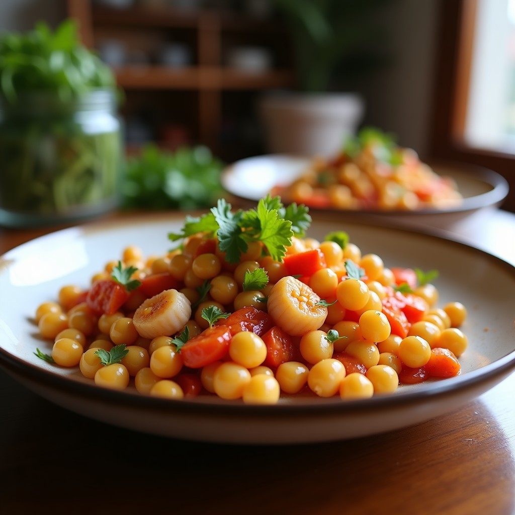 Ensalada Templada de Garbanzos y Pulpo con Pimentón Ahumado y Vinagreta Cítrica: Receta Saludable y Fácil en 25 Minutos