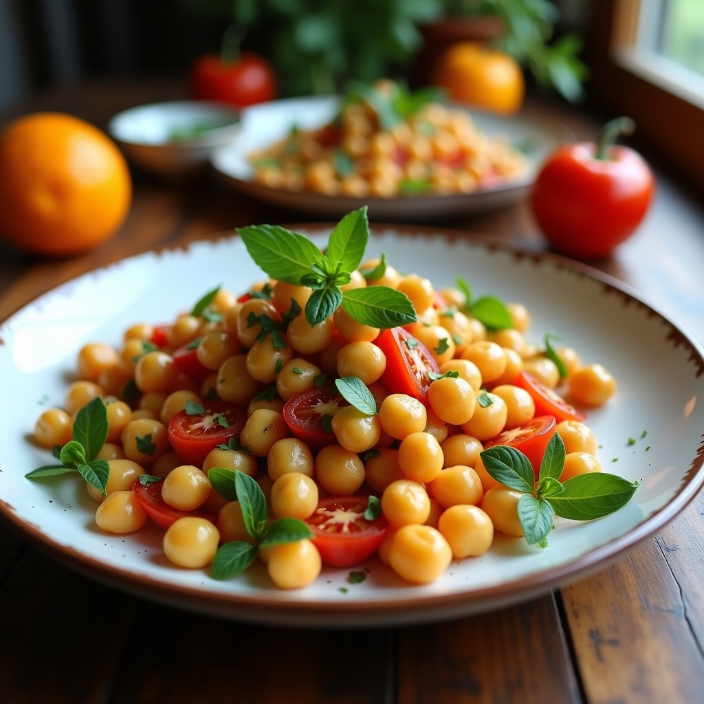 Ensalada Templada de Garbanzos y Pulpo con Pimentón de la Vera y Vinagreta de Ajo Asado: Receta Saludable y Saciente en 30 Minutos
