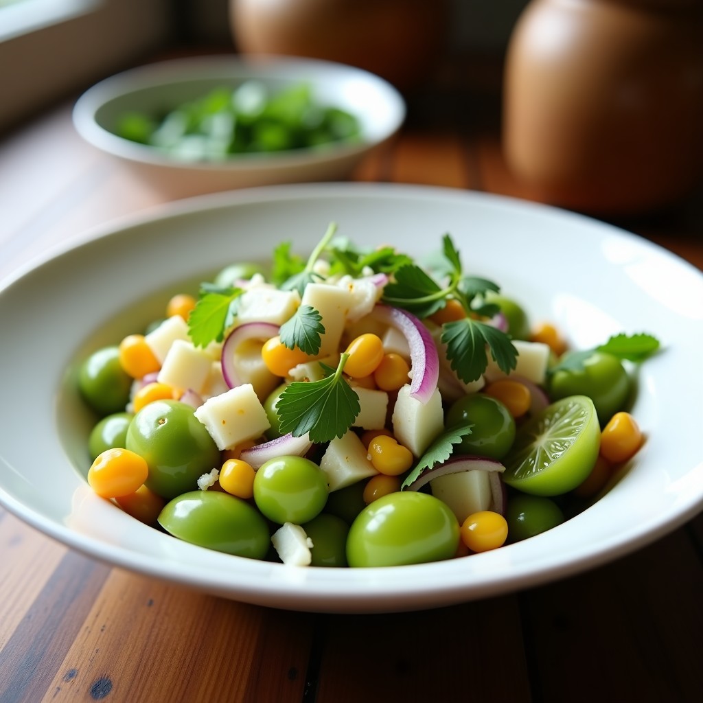 Ensalada de Tomate Verde y Queso Quesillo: Receta Peruana Fresca en 10 Minutos