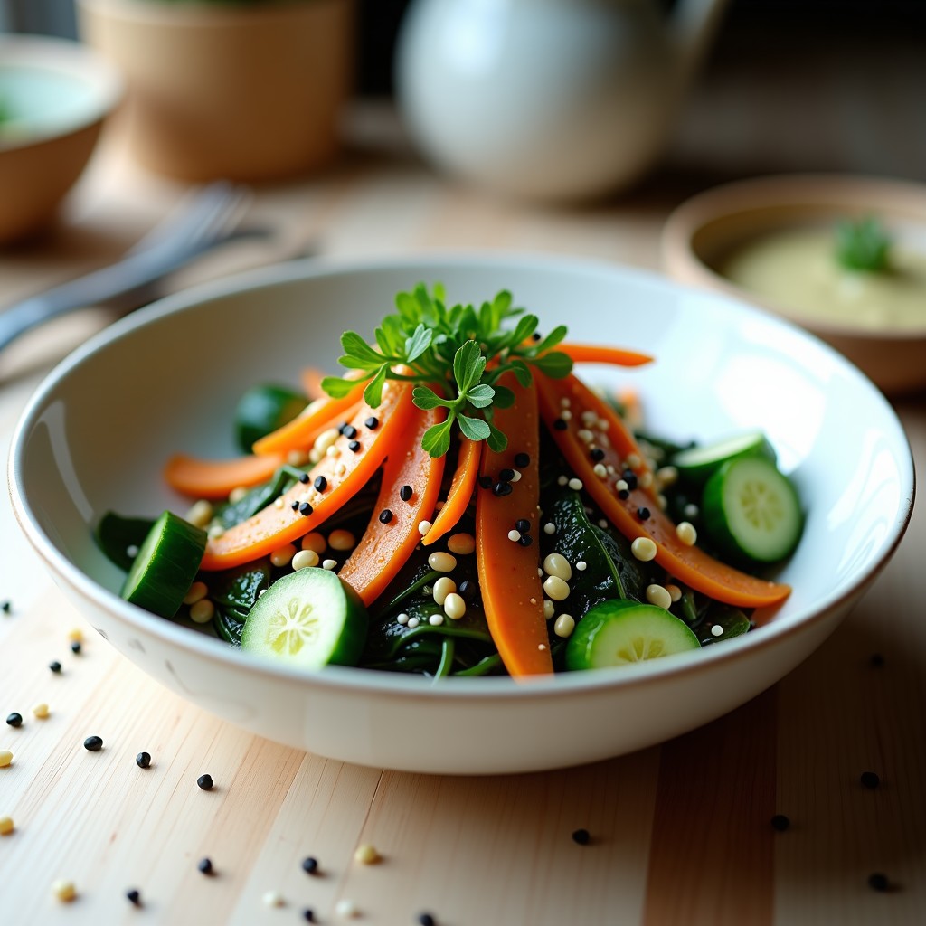Ensalada de Watakushi con Vinagreta de Sésamo y Miel: Receta Japonesa con Toque Dulce-Salado