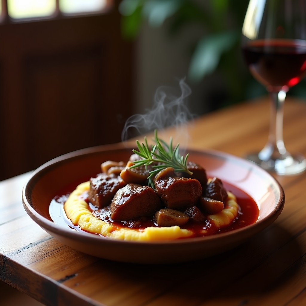Estofado de ternera con vinos tintos y setas porcini: Receta italiana en olla lenta
