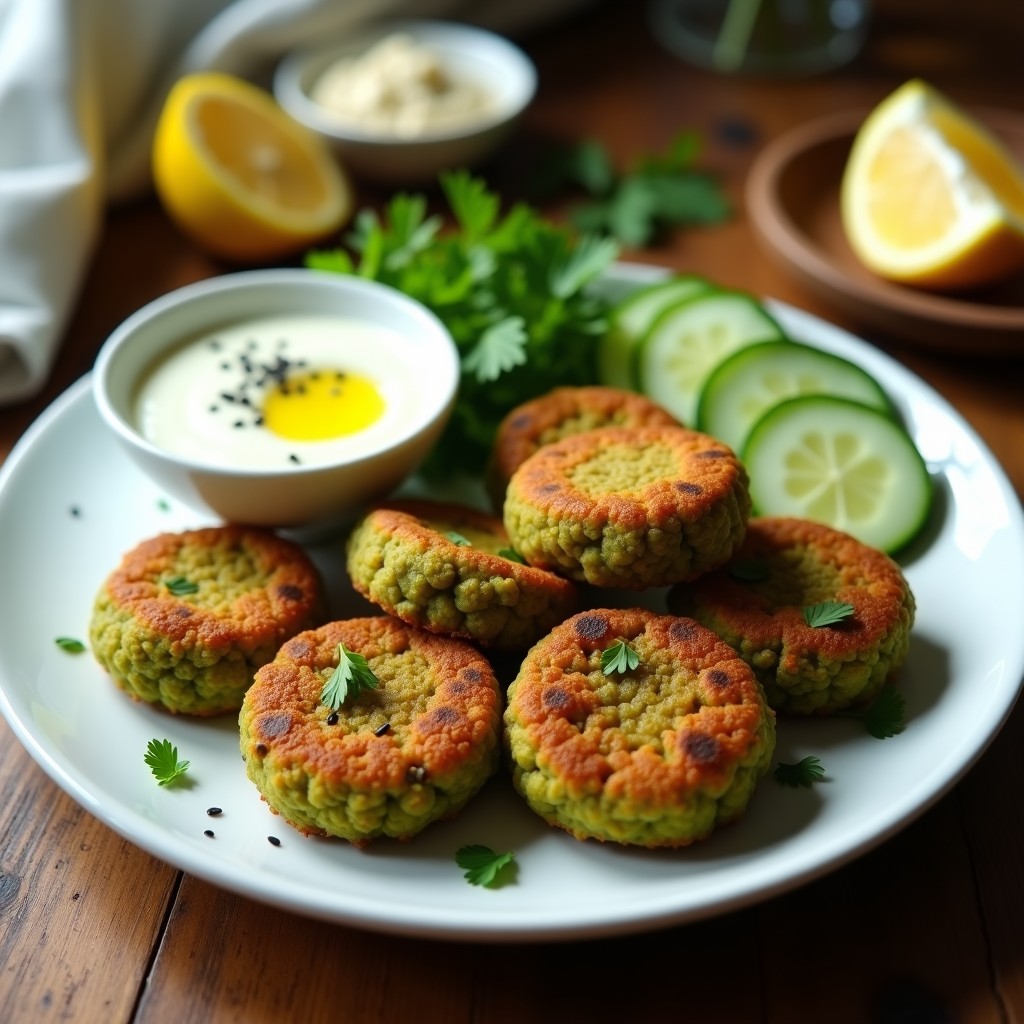 Falafel de Habas Verdes con Salsa de Yogur de Soja: Receta en Airfryer y Alta en Proteína