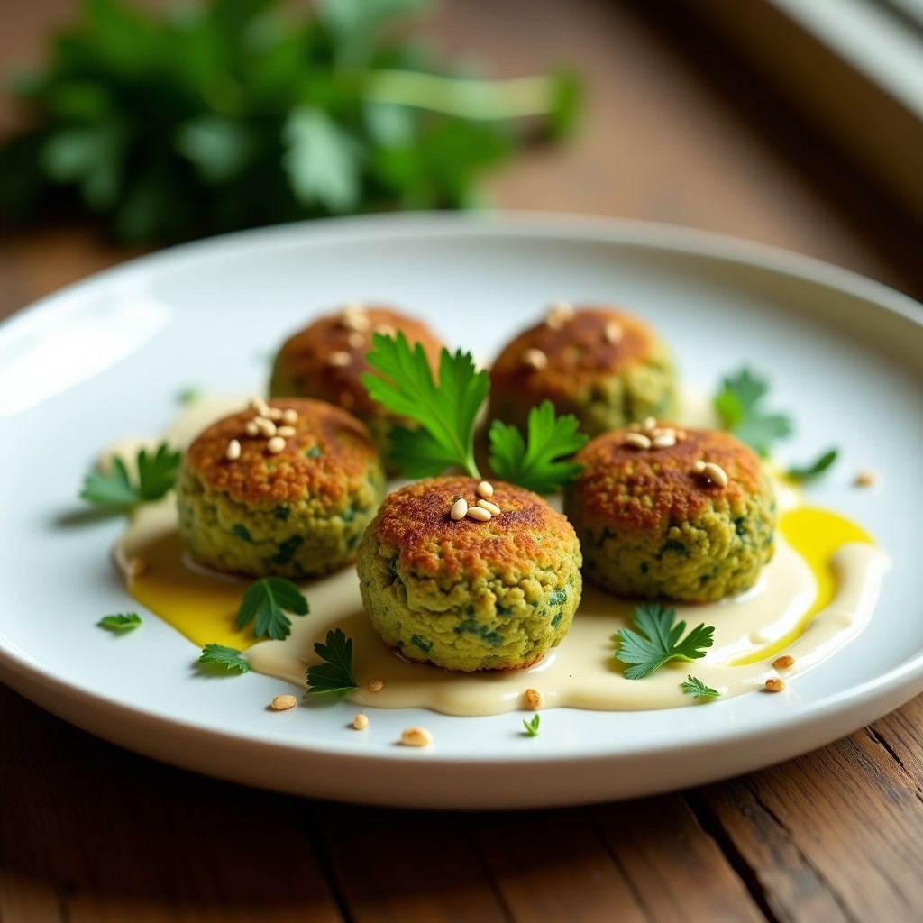 Falafel de Habas Verdes con Tahini: Receta de Oriente Medio Crujiente en Airfryer