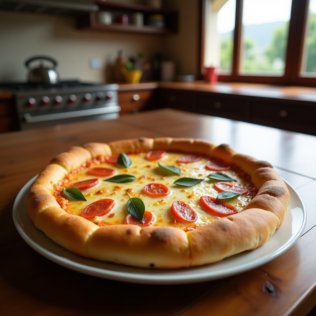 Focaccia italiana esponjosa y crujiente sin amasar, lista para ser servida con tomates cherry y romero fresco