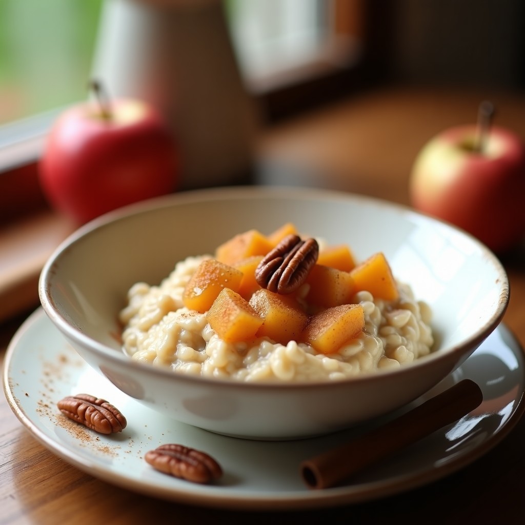 Gachas de Avena con Polvo de Canela y Compota de Manzana: Desayuno Vegano y Energético