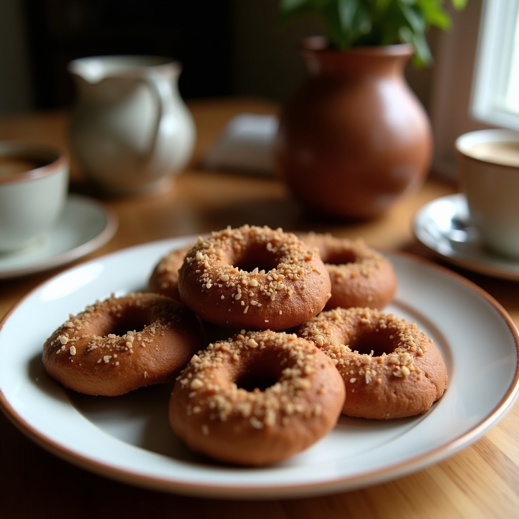 Galletas keto de cacao y semillas de cáñamo doradas, con textura crujiente por fuera y tierna por dentro, dispuestas en una bandeja de madera rústica con semillas de cáñamo espolvoreadas por encima.