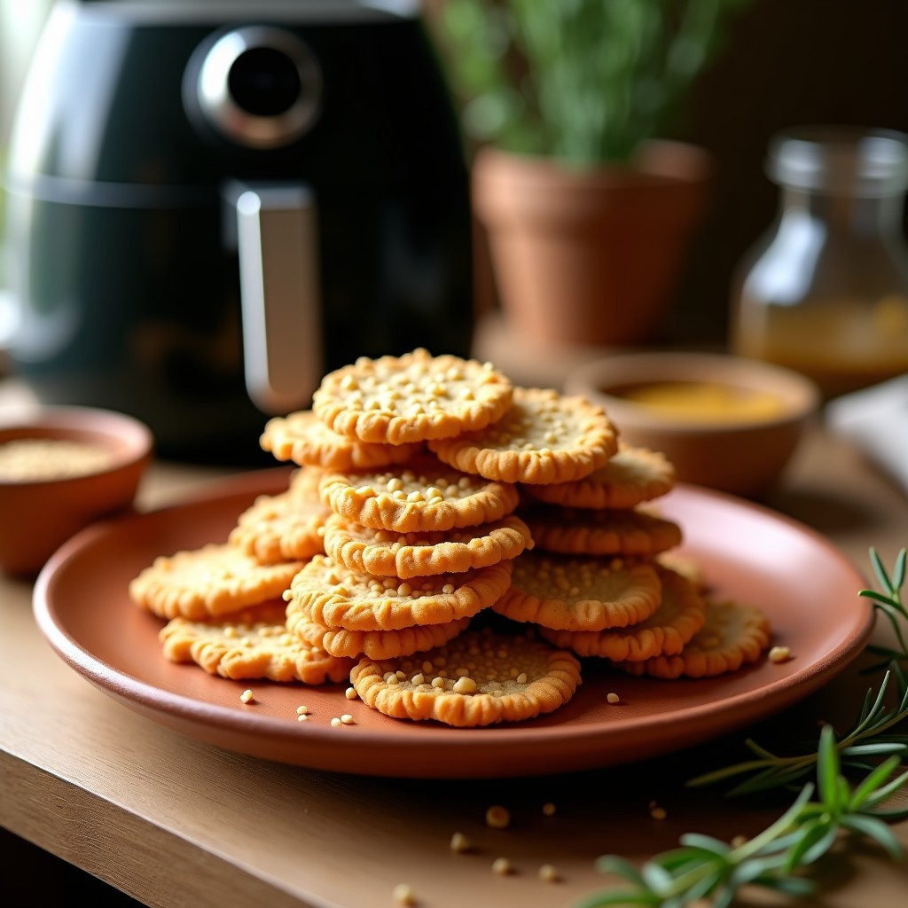 Galletas de Garbanzo y Tahini con Especias de Zaatar: Snack Keto en Airfryer Crujiente en 12 Minutos
