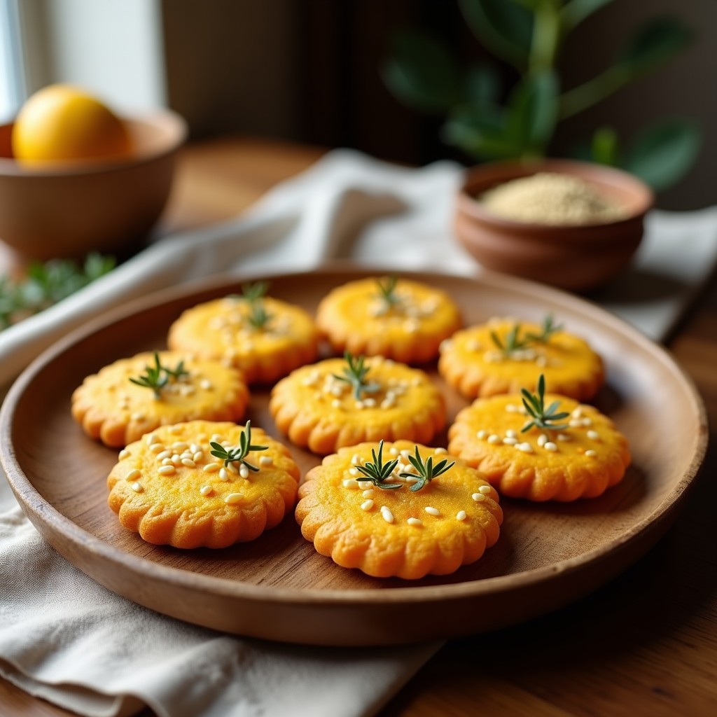 Galletas de Harina de Lentejas y Azafrán: Aperitivo Crujiente Sin Gluten en 10 Minutos