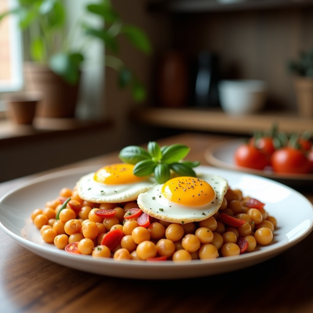 Garbanzos con Espinacas y Huevo Pochado