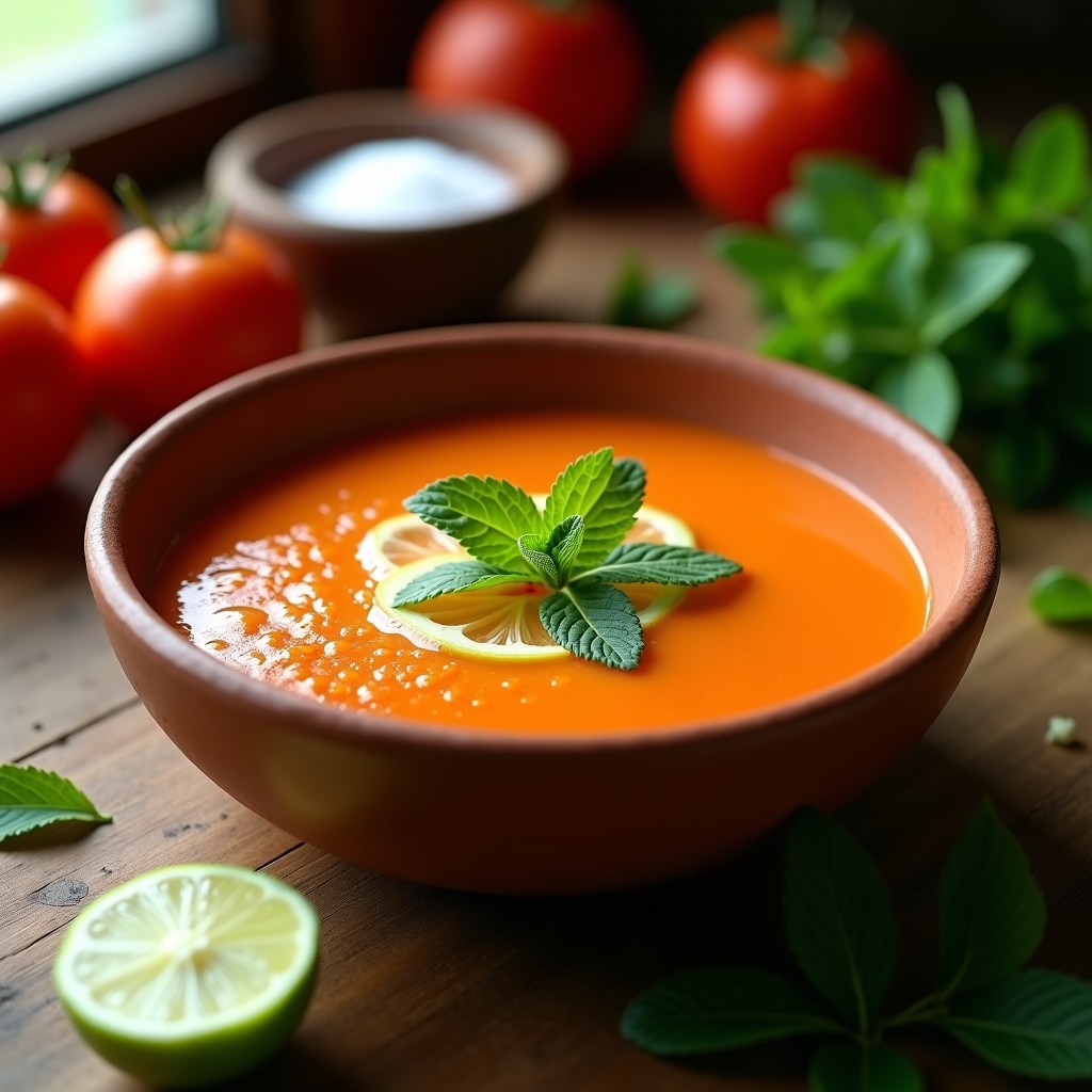 Gazpacho Andino de Tomate de Árbol y Hierbabuena: Sopa Fría Colombiana