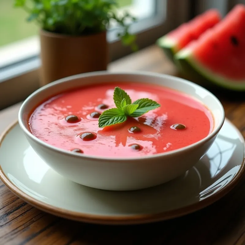 Gazpacho de Sandía y Tomate Helado: Receta Refrescante Sin Cocción en 10 Minutos