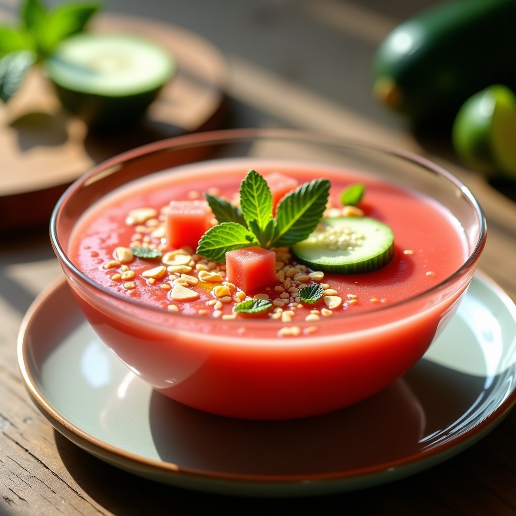 Gazpacho Andaluza de Sandía y Pepino con Toque de Menta: Receta Fresca y Sin Gluten