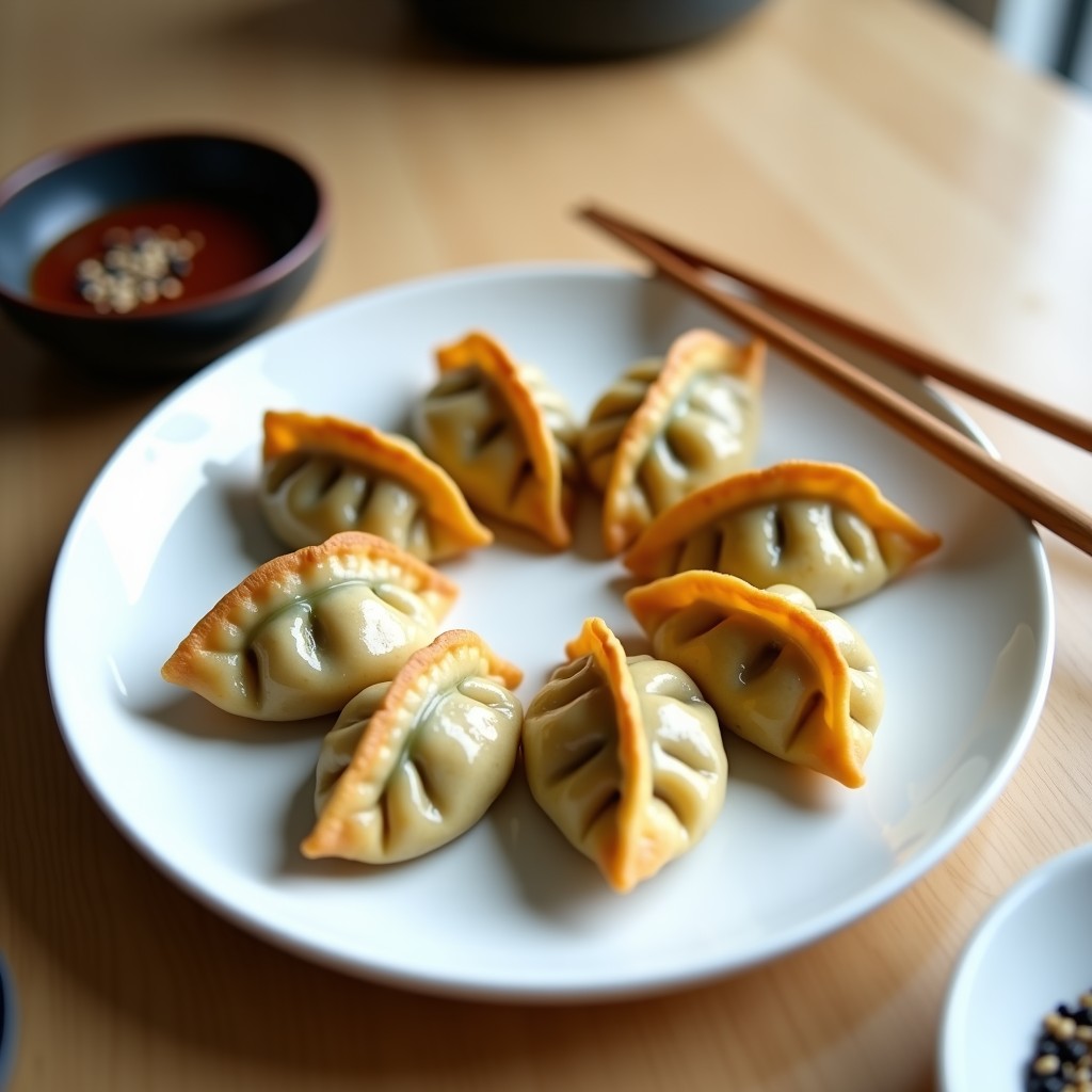 Gyoza de Col Rizada y Tofu al Vapor con Salsa de Sésamo: Receta Japonesa Vegana en Airfryer