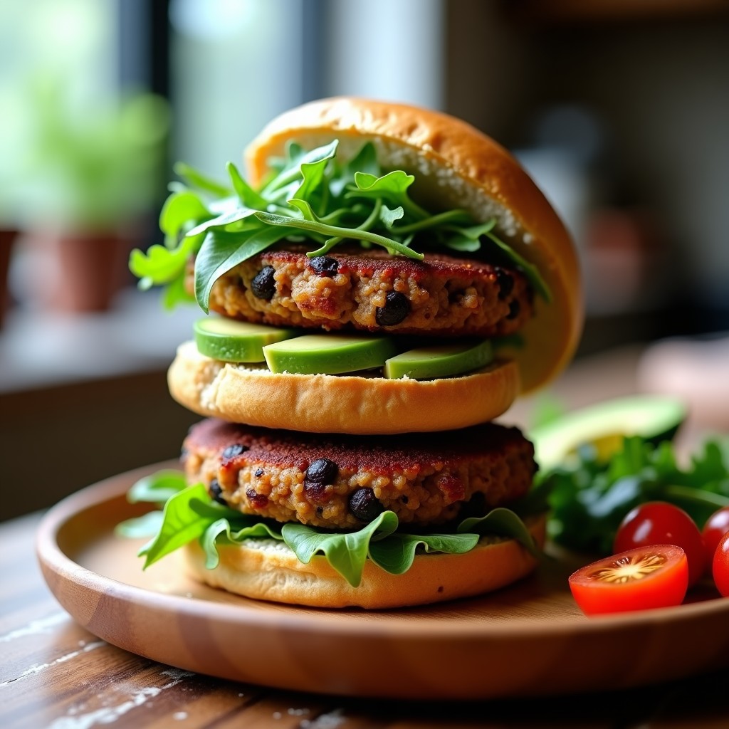 Hamburguesas de Alubias Negras y Ñame Morado: Receta Vegana y Alta en Fibra en Airfryer