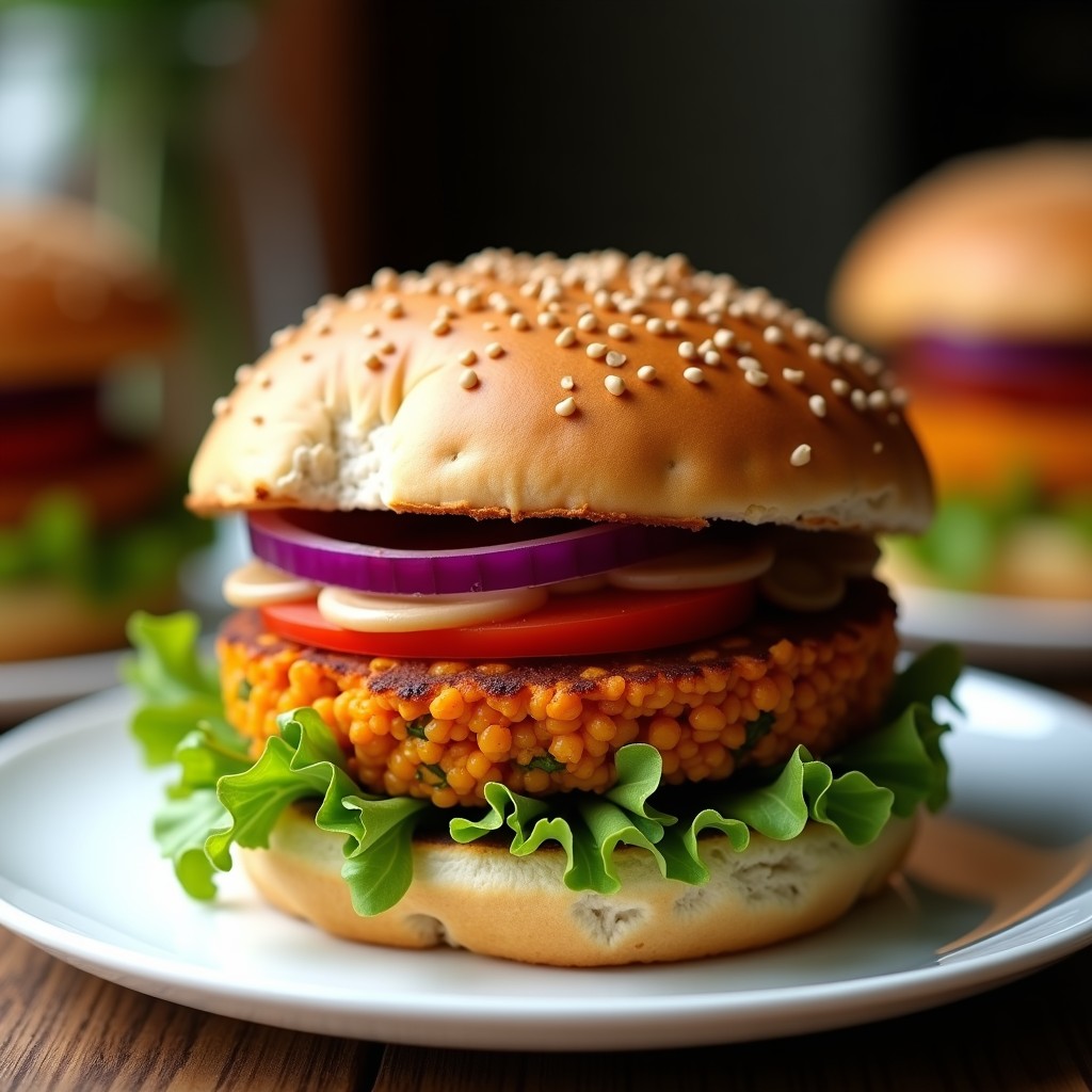 Hamburguesas de Lentejas Corail y Zanahoria: Receta Vegana en Thermomix con Pan Integral