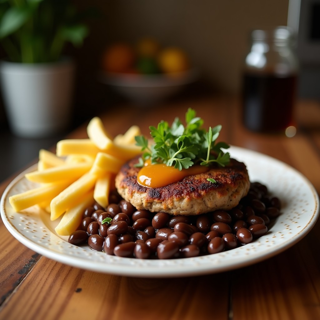 Hamburguesas veganas de remolacha y frijoles negros doradas en airfryer, servidas en pan integral con salsa de ajo cremosa, acompañadas de hojas de lechuga y rodajas de tomate. Plato colorido y apetitoso con textura crujiente.