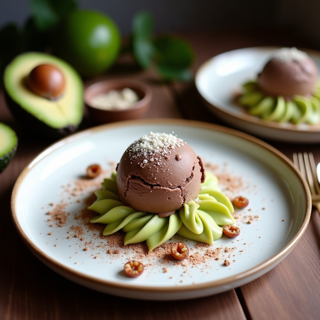 Helado de Avocado y Cacao Puro con Virutas de Coco: Postre Keto y Sin Azúcar