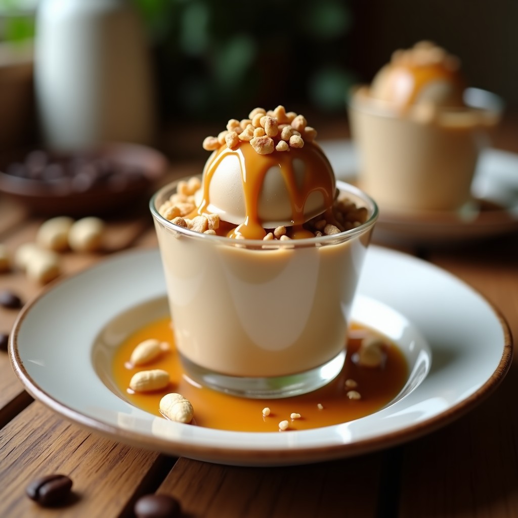 Helado de Café con Trozos de Cacahuete y Caramelo Salado: Postre Keto en 5 Minutos
