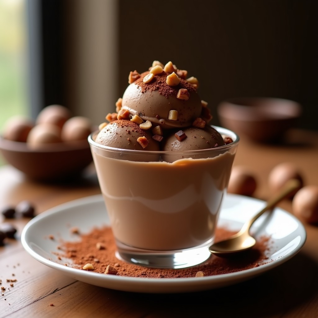 Helado de Café y Cacao con Trozos de Avellana: Postre Keto Sin Azúcar