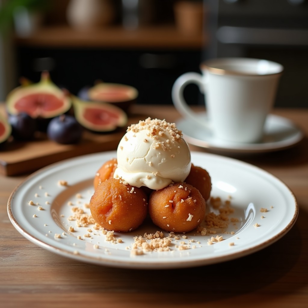 Helado de Café y Higos Negros con Virutas de Coco: Postre Sin Azúcar en Airfryer