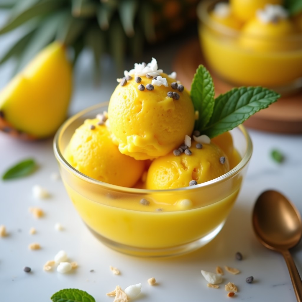 Helado de Cúrcuma y Piña: Receta Antiinflamatoria Sin Azúcar en 5 Minutos