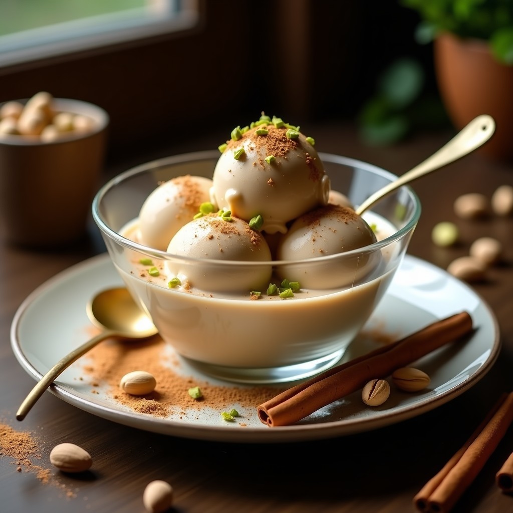 Helado de Té Chai y Leche de Pistacho: Postre Sin Azúcar con Edulcorante de Eritritol