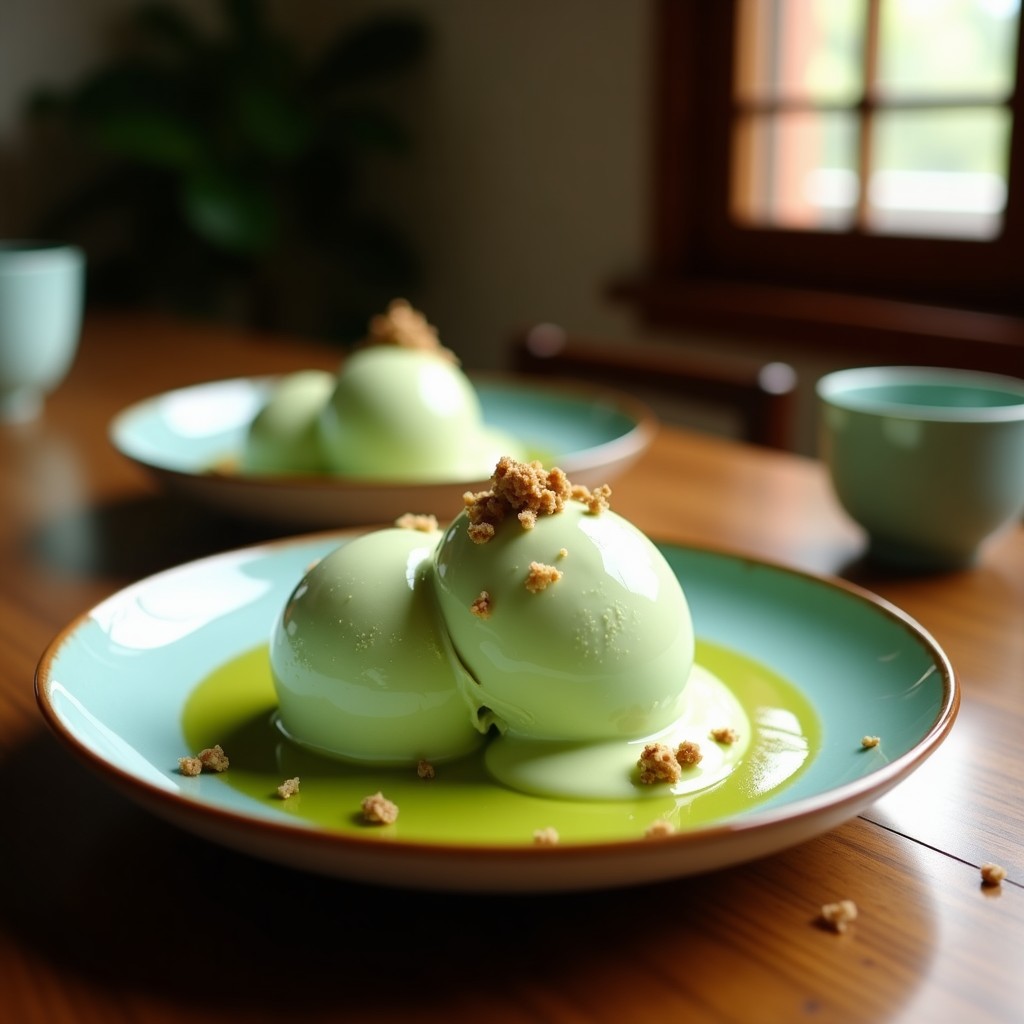 Helado de Té Verde y Coco: Postre Vegano Sin Azúcar y con Toque Japonés