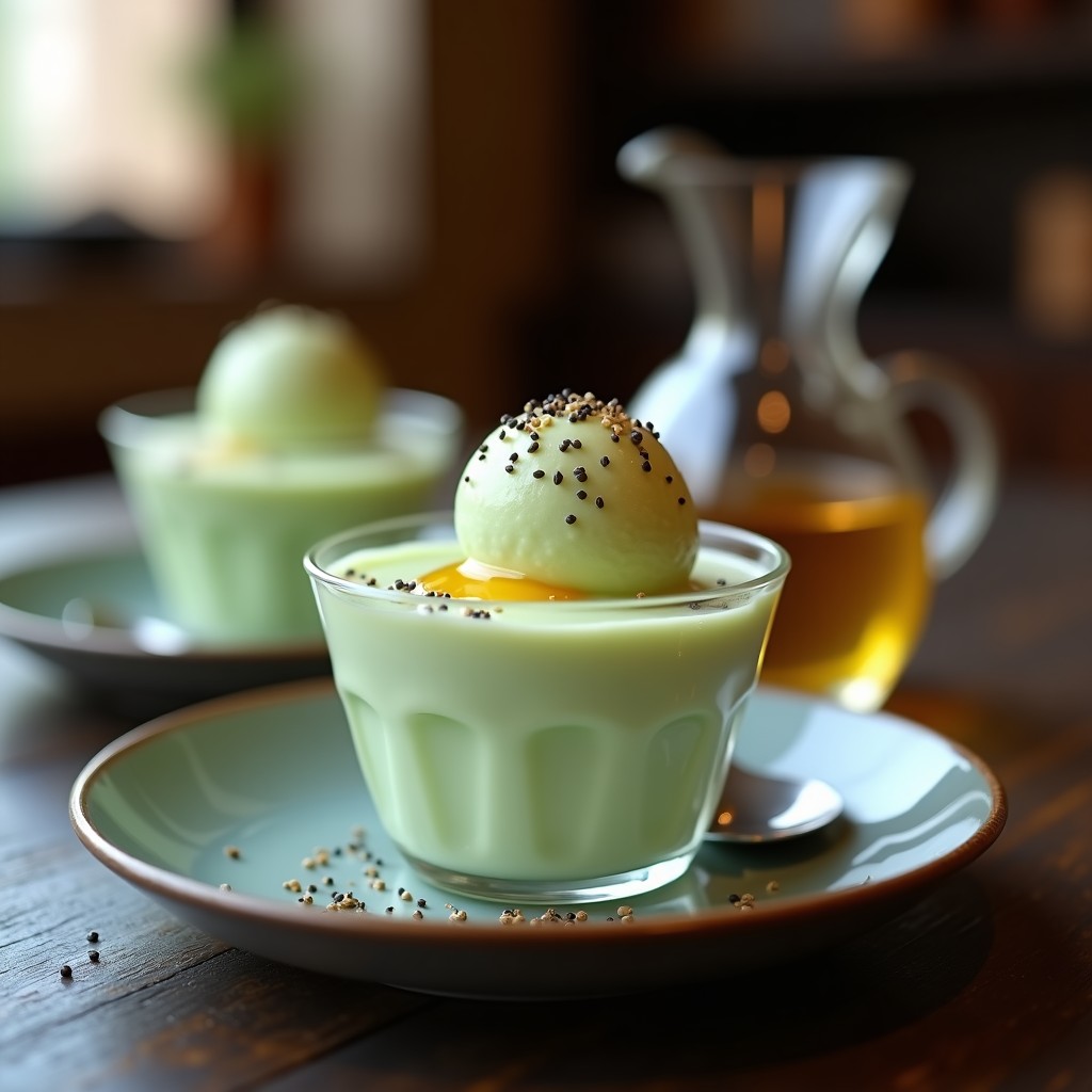Helado de Wasabi y Miel: Postre Conveniente Sin Lácteos y Sin Azúcar
