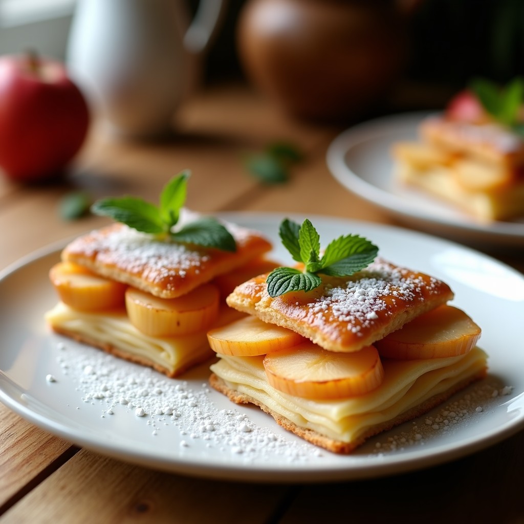 Hojaldres de Manzana y Canela con Masa de Almendra: Postre Francés Keto y Sin Gluten