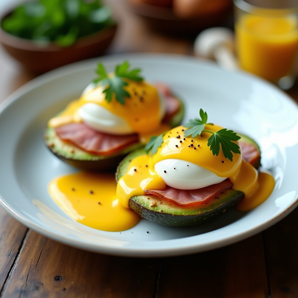 Huevos Benedictinos con Aguacate y Salsa Holandesa de Cúrcuma: Desayuno Keto en 15 Minutos