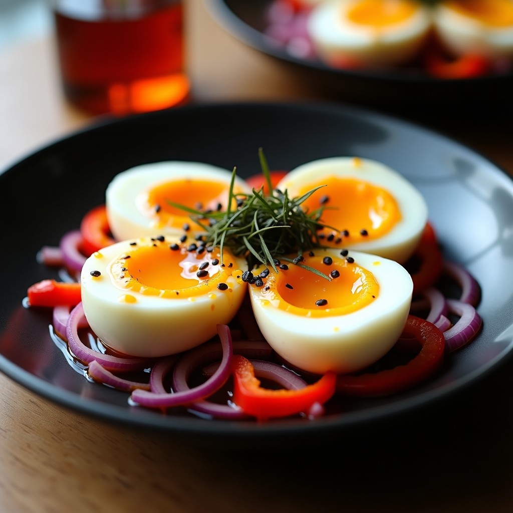 Huevos Escabechados en Salsa de Miso y Jengibre: Receta en Airfryer Japonesa Alta en Proteína
