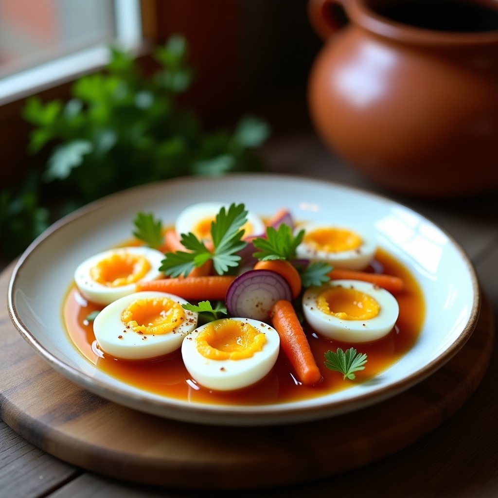 Huevos Escabechados con Pimentón de la Vera: Receta Tradicional en Olla Lenta
