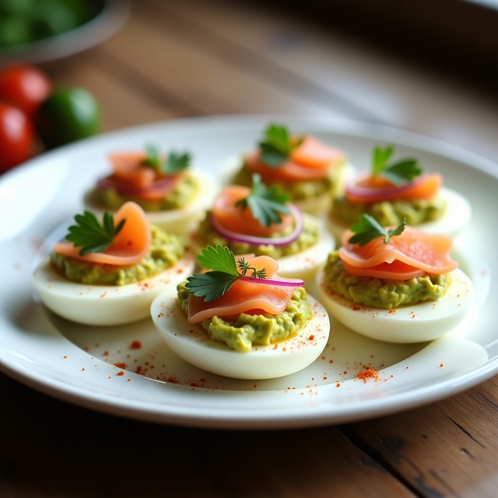 Huevos Rellenos de Guacamole y Salmón Ahumado: Receta Keto y Alta en Omega-3