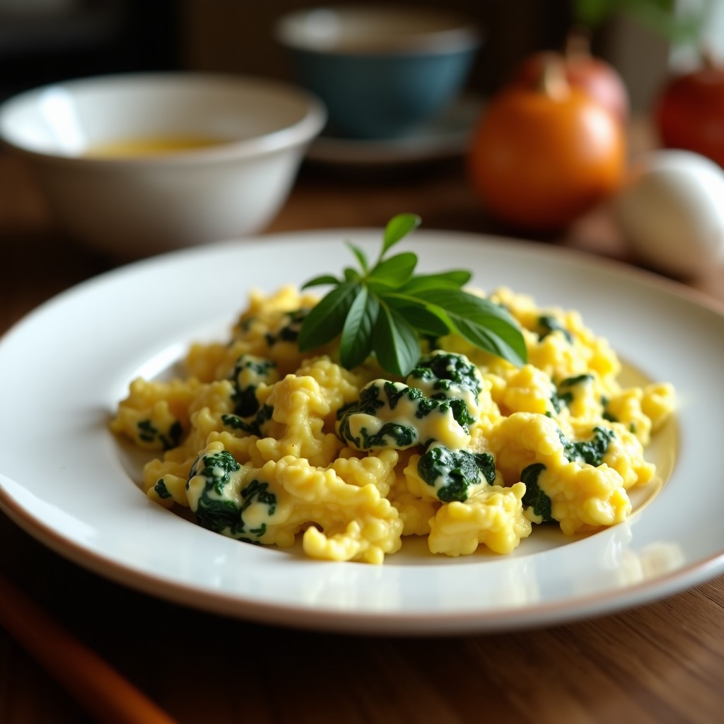 Huevos Revueltos con Espinacas y Leche de Coco: Desayuno Keto en 10 Minutos