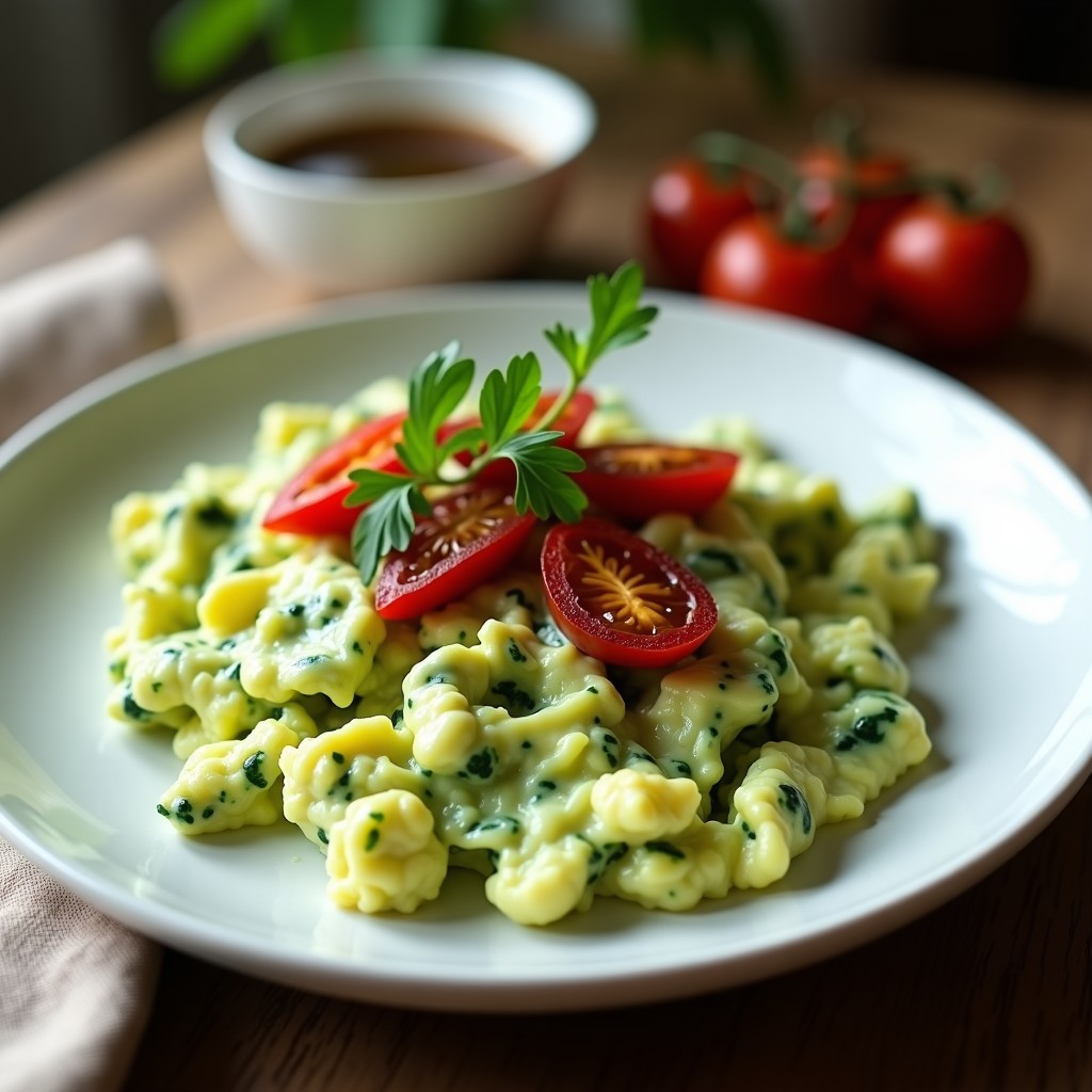 Huevos Revueltos con Espirulina y Tomate Seco: Desayuno Alto en Proteína y Omega-3