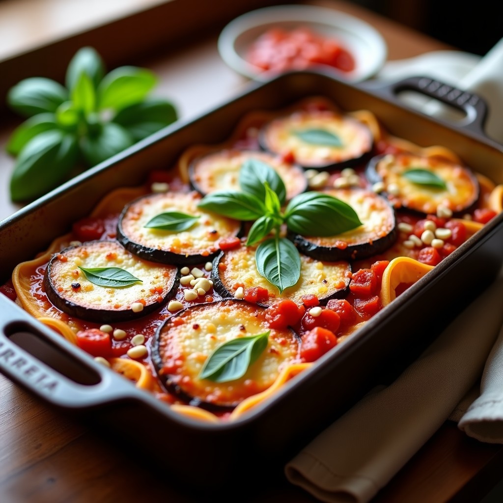Lasaña de Berenjena y Ricotta con Salsa de Tomate Seco: Receta en Airfryer Sin Pasta