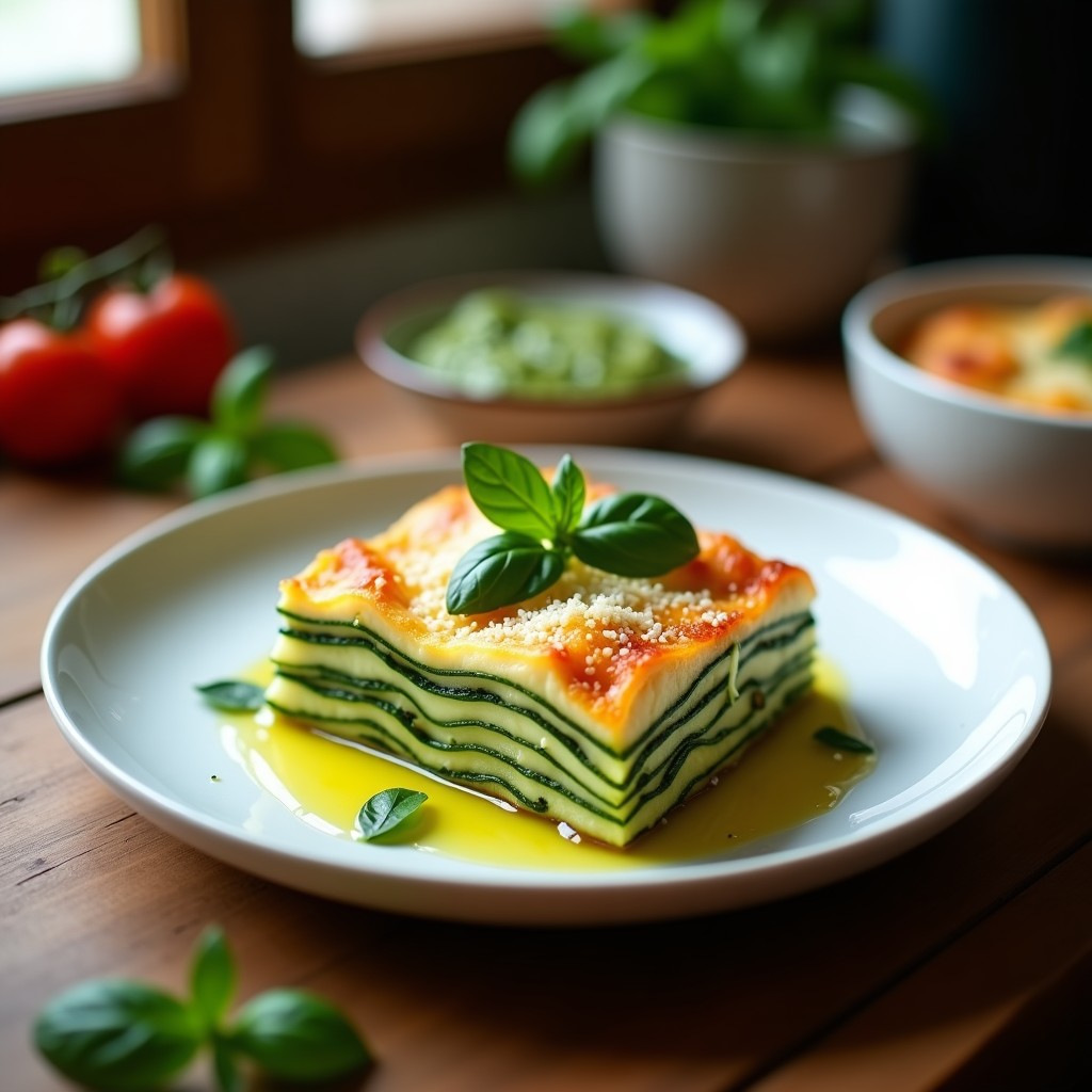 Lasaña de Calabacín y Ricotta con Pesto de Albahaca: Receta Sin Gluten en Thermomix
