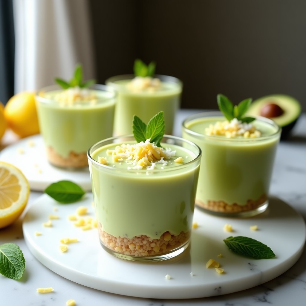 Mousse de Aguacate y Limón con Base de Almendras: Postre Keto y Sin Lactosa
