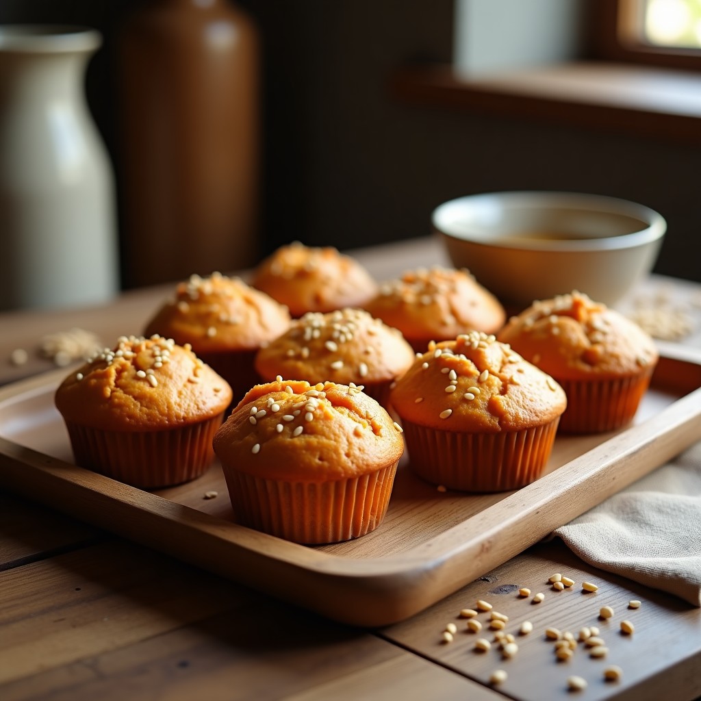 Muffins de Batata y Tahini: Receta Sin Harina y Alta en Fibra