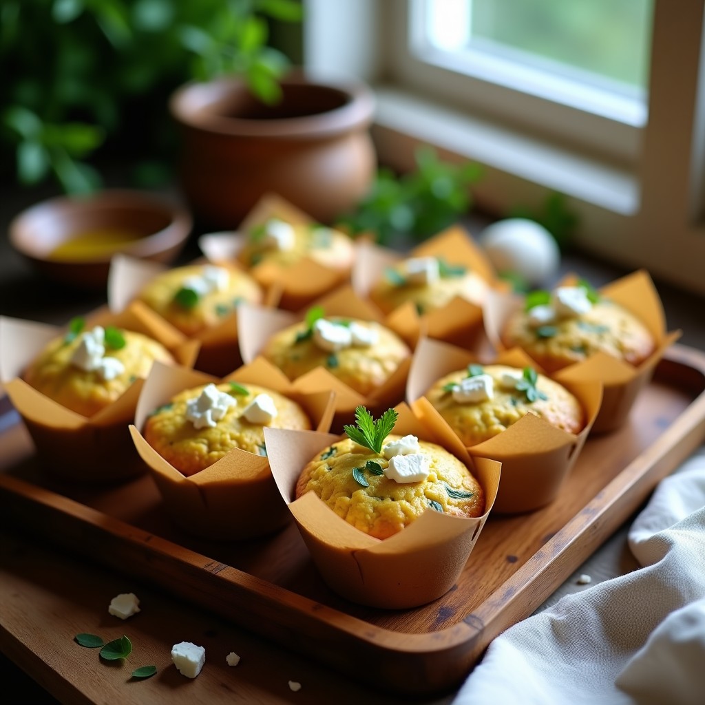 Muffins de Calabacín y Queso Feta: Desayuno Sin Gluten y Alto en Fibra en 20 Minutos