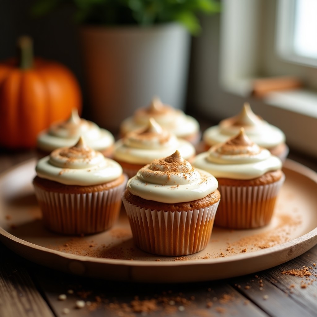 Muffins de Calabaza y Especias con Frosting de Anacardos: Postre Vegano Sin Horno