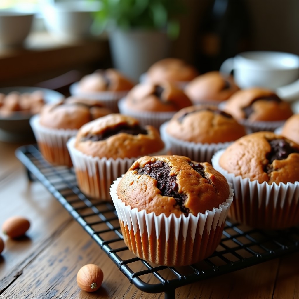 Muffins de Chocolate y Avellanas: Desayuno Keto con Esencia de Vainilla