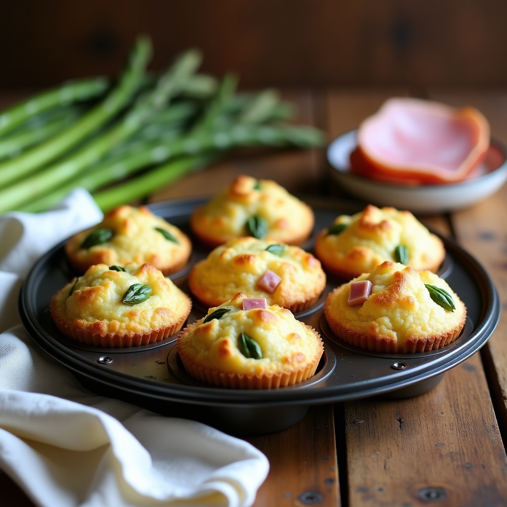 Muffins Salados de Espárragos y Jamón York: Receta en Thermomix para Tupper